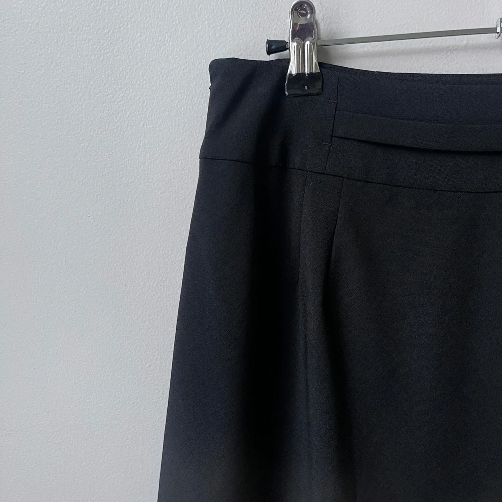 Vintage Ann Taylor Skirt Women's 2 Black Bow Belt Feminine Witchy Corp Goth Vamp